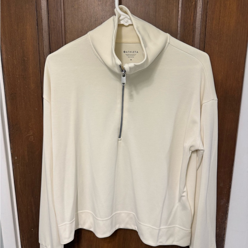 Athleta Butter Yellow Half-Zip Long Sleeve Top